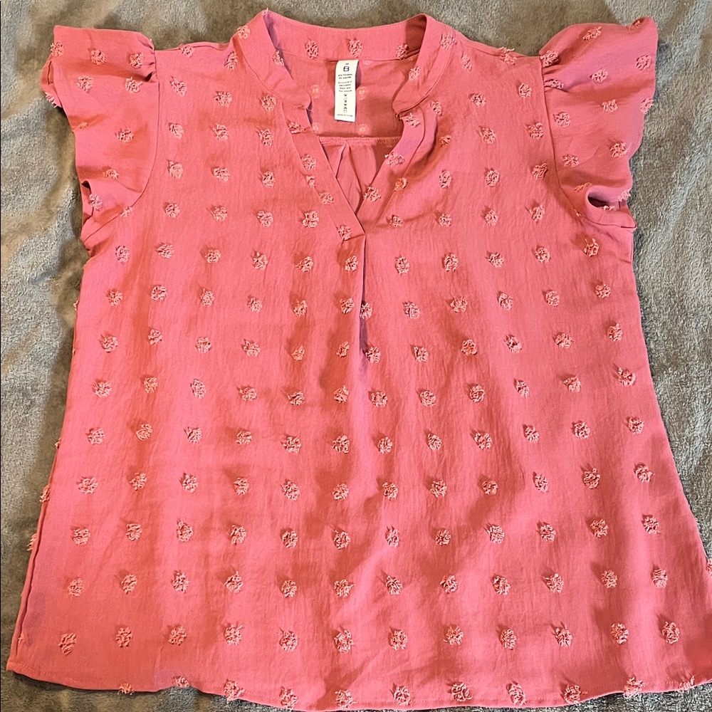 Pink Ruffled Sleeve Top